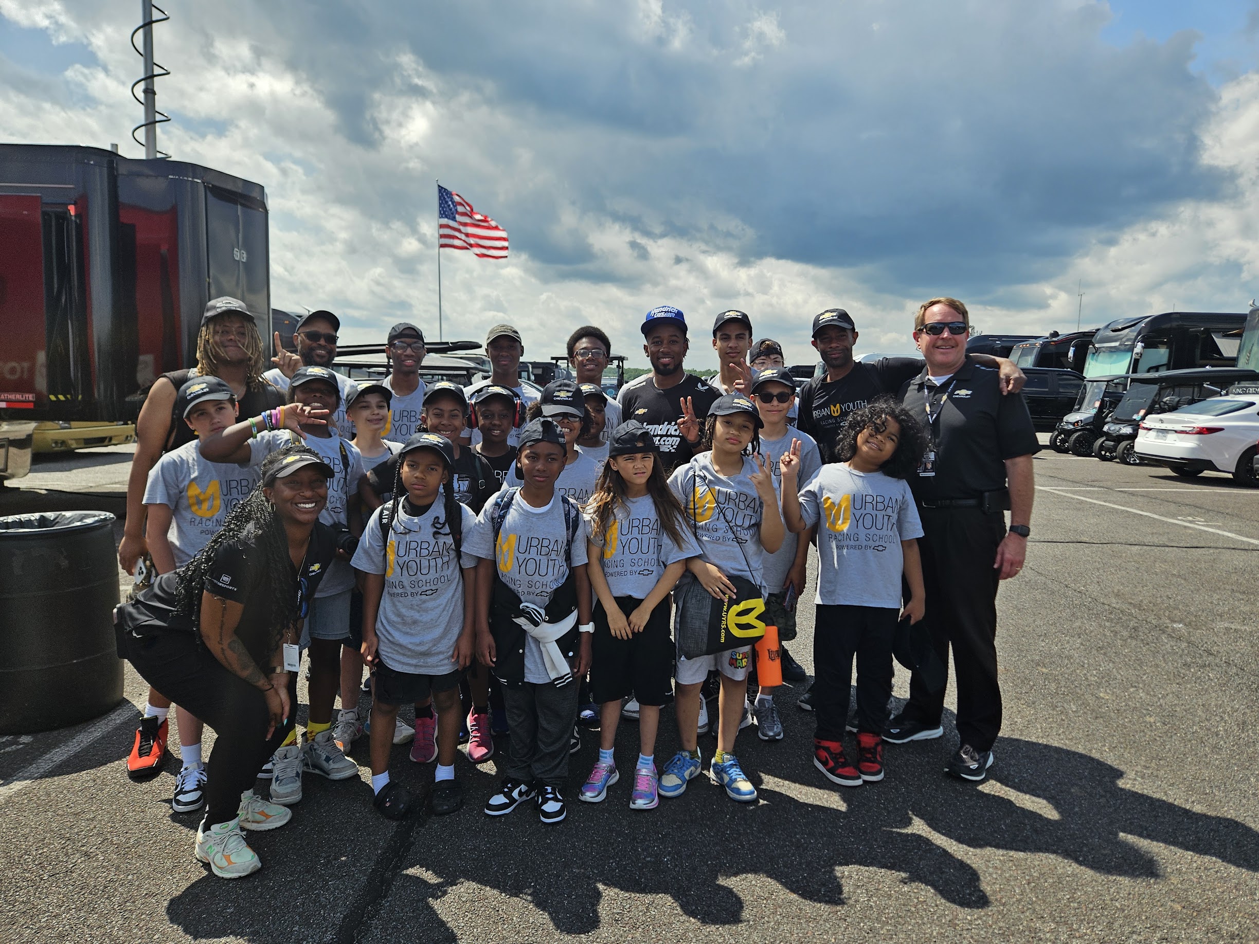 Urban Youth Racing School students at a NASCAR race weekend