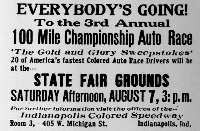 “Everybody’s Going!” An advertisement for the 3rd Annual 100 Mile Championship Auto Race, the Gold & Glory Sweepstakes.