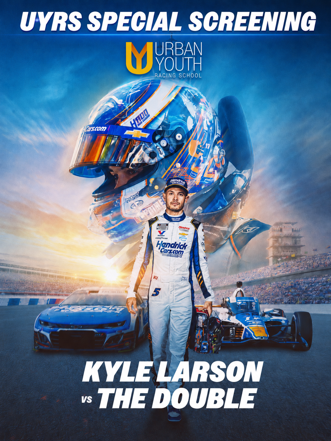 UYRS special screening flyer for the film Kyle Larson vs The Double