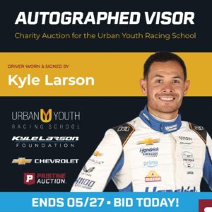Kyle Larson & 47 NASCAR & INDY Team Chevy Drivers Rally Behind Urban Youth Racing School with Exclusive Visor Auction